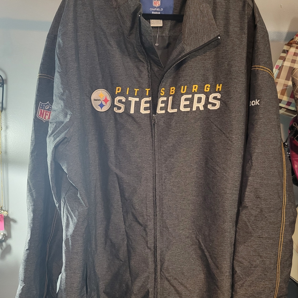 Reebok Pittsburgh Steelers Black Windbreaker